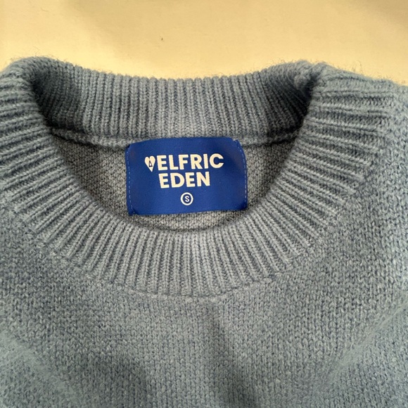 Aelfric Eden Goose “Wow” Oversized Sweater Blue Graphic Knit Size S - Picture 2 of 5